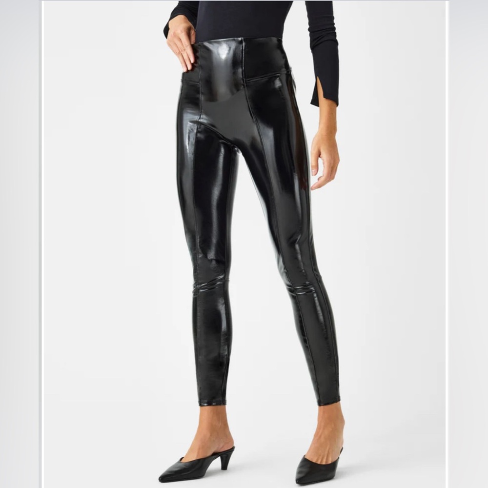 NEW - Spanx Faux Leather Patent Leggings - Size 1X